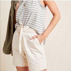 Anthropologie Frye Cream Paper Bag Shorts